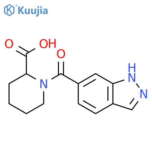 1-(1H-Indazole-6-carbonyl)piperidine-2-carboxylic Acid structure