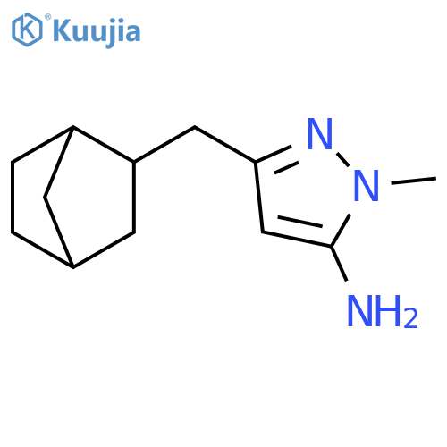 3-({bicyclo2.2.1heptan-2-yl}methyl)-1-methyl-1H-pyrazol-5-amine structure
