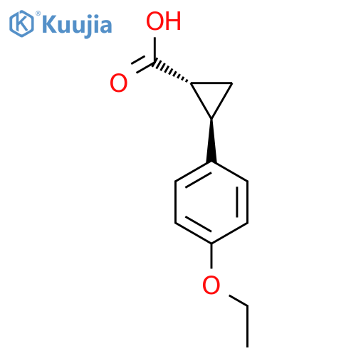 rac-(1R,2R)-2-(4-ethoxyphenyl)cyclopropane-1-carboxylic acid structure