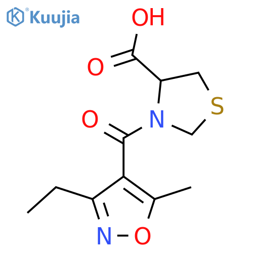 3-(3-Ethyl-5-methyl-1,2-oxazole-4-carbonyl)-1,3-thiazolidine-4-carboxylic acid structure