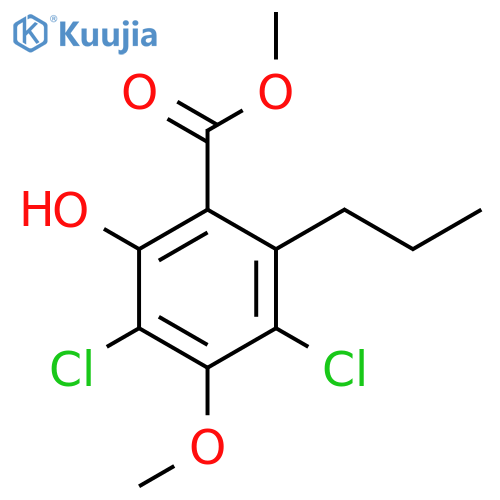 Benzoic acid, 3,5-dichloro-2-hydroxy-4-methoxy-6-propyl-, methyl ester structure