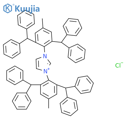 N,N'-Bis(2,6-bis(diphenylmethyl)-4-methylphenyl)imidazolium chloride structure