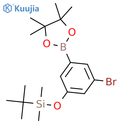 3-Bromo-5-t-butyldimethylsilyloxyphenylboronic acid, pinacol ester structure