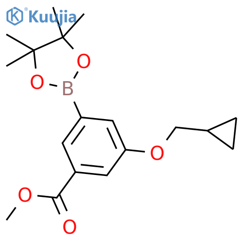 3-Methoxycarbonyl-5-(cyclopropylmethoxy)phenylboronic acid, pinacol ester structure