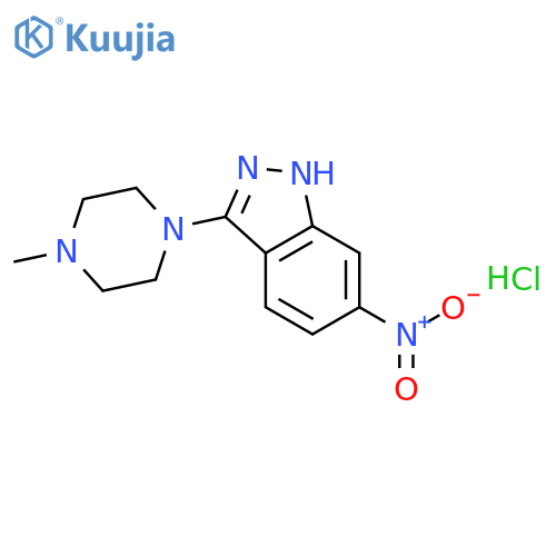1H-Indazole,3-(4-methyl-1-piperazinyl)-6-nitro-, hydrochloride (1:1) structure