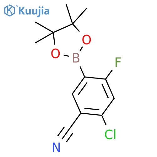 4-Chloro-5-cyano-2-fluorophenylboronic acid, pinacol ester structure