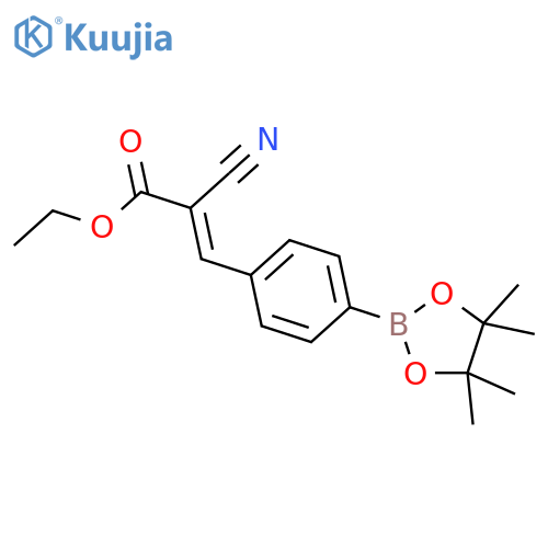 (E)-4-(2-Cyano-3-ethoxy-3-oxoprop-1-enyl)phenylboronic acid, pinacol ester structure