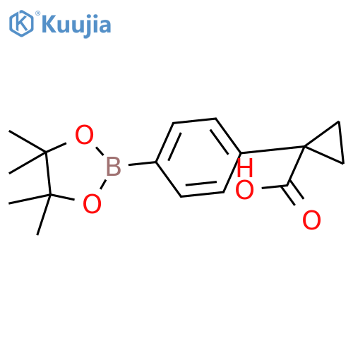 1-[4-(4,4,5,5-tetramethyl-1,3,2-dioxaborolan-2-yl)phenyl]cyclopropanecarboxylic acid structure