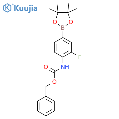 4-(Cbz-Amino)-3-fluorophenylboronic acid, pinacol ester structure