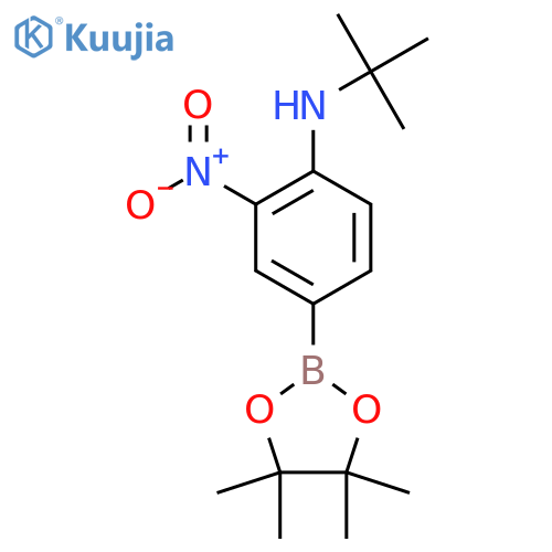 4-(N-t-Butylamino)-3-nitrophenylboronic acid, pinacol ester structure