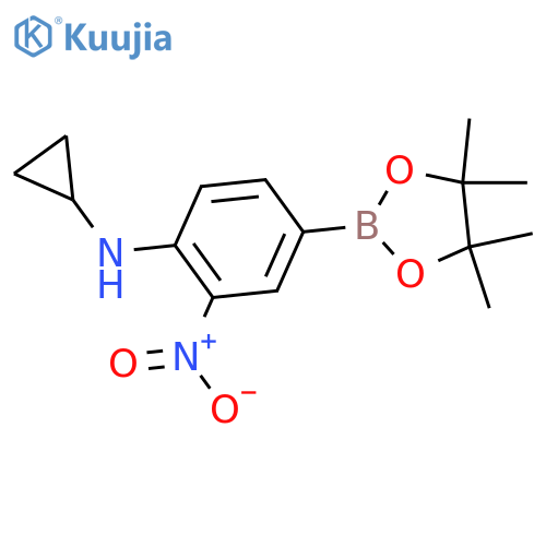 4-Cyclopropylamino-3-nitrophenylboronic acid, pinacol ester structure