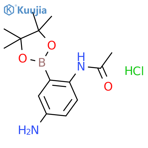 2-Acetamido-5-aminophenylboronic acid, pinacol ester, hydrochloride structure