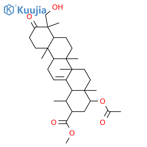 Urs-12-en-30-oic acid, 22-(acetyloxy)-23-hydroxy-3-oxo-, methyl ester, (4α,22α)- structure