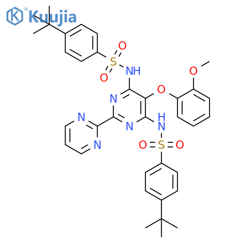 N,N'-5-(2-Methoxyphenoxy)2,2'-bipyrimidine-4,6-diylbis4-(1,1-dimethylethyl)benzenesulfonamide structure