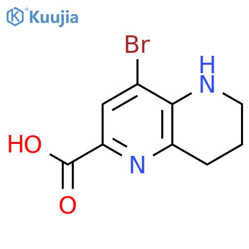4-bromo-5,6,7,8-tetrahydro-1,5-naphthyridine-2-carboxylic acid structure