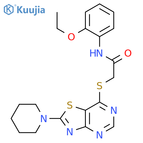 N-(2-ethoxyphenyl)-2-{[2-(piperidin-1-yl)-[1,3]thiazolo[4,5-d]pyrimidin-7-yl]sulfanyl}acetamide structure