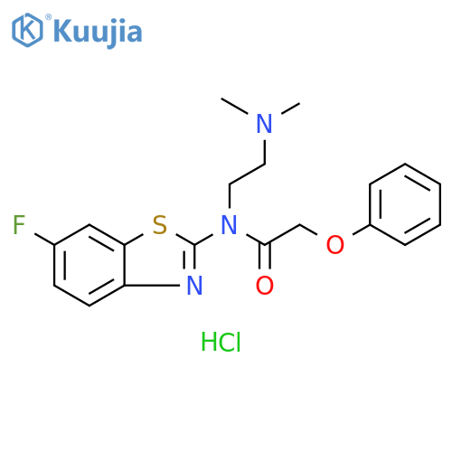 N-[2-(dimethylamino)ethyl]-N-(6-fluoro-1,3-benzothiazol-2-yl)-2-phenoxyacetamide hydrochloride structure