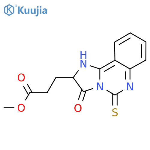 methyl 3-{3-oxo-5-sulfanylidene-2H,3H,5H,6H-imidazo1,2-cquinazolin-2-yl}propanoate structure
