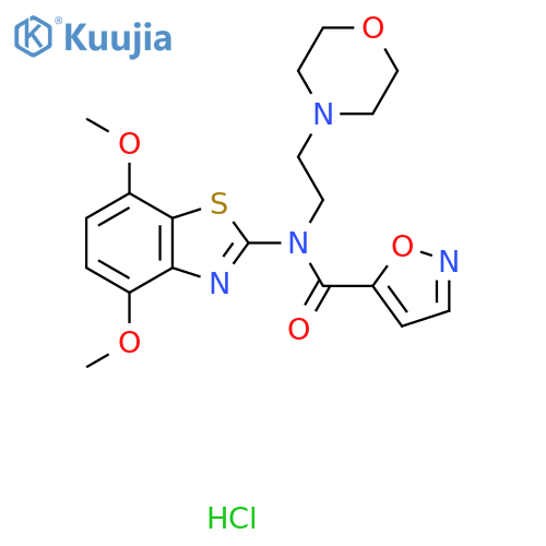 N-(4,7-dimethoxy-1,3-benzothiazol-2-yl)-N-2-(morpholin-4-yl)ethyl-1,2-oxazole-5-carboxamide hydrochloride structure
