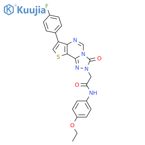 N-(4-ethoxyphenyl)-2-10-(4-fluorophenyl)-5-oxo-12-thia-3,4,6,8-tetraazatricyclo7.3.0.0^{2,6}dodeca-1(9),2,7,10-tetraen-4-ylacetamide structure