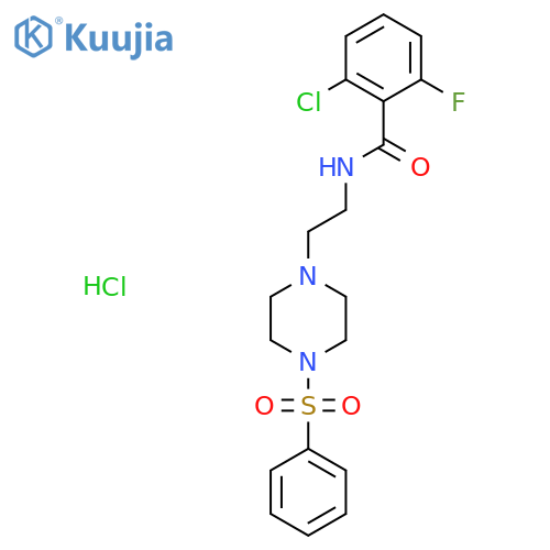 N-{2-4-(benzenesulfonyl)piperazin-1-ylethyl}-2-chloro-6-fluorobenzamide hydrochloride structure