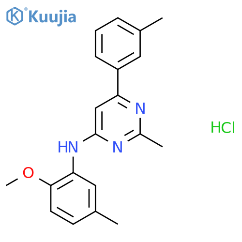 N-(2-methoxy-5-methylphenyl)-2-methyl-6-(3-methylphenyl)pyrimidin-4-amine hydrochloride structure