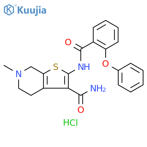 6-methyl-2-(2-phenoxybenzamido)-4H,5H,6H,7H-thieno2,3-cpyridine-3-carboxamide hydrochloride structure