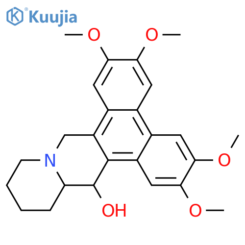 9H-Phenanthro[9,10-b]quinolizin-15-ol, 11,12,13,14,14a,15-hexahydro-2,3,6,7-tetramethoxy-, (14aR,15R)- structure