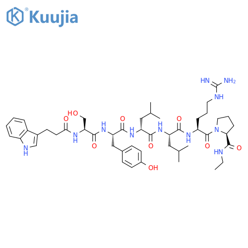 L-Prolinamide,N-[3-(1H-indol-3-yl)-1-oxopropyl]-L-seryl-L-tyrosyl-D-leucyl-L-leucyl-L-arginyl-N-ethyl- structure