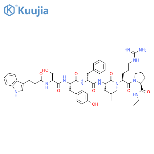 L-Prolinamide,N-[3-(1H-indol-3-yl)-1-oxopropyl]-L-seryl-L-tyrosyl-D-phenylalanyl-L-leucyl-L-arginyl-N-ethyl- structure