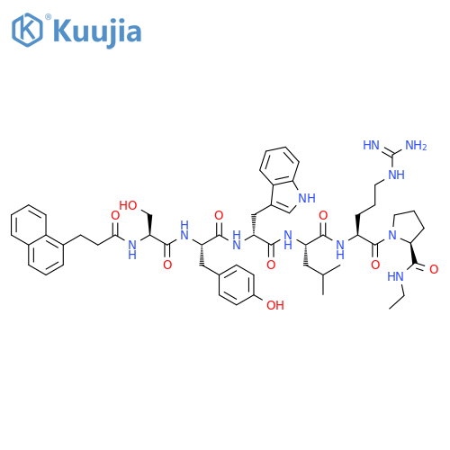 L-Prolinamide,N-[3-(1-naphthalenyl)-1-oxopropyl]-L-seryl-L-tyrosyl-D-tryptophyl-L-leucyl-L-arginyl-N-ethyl- structure