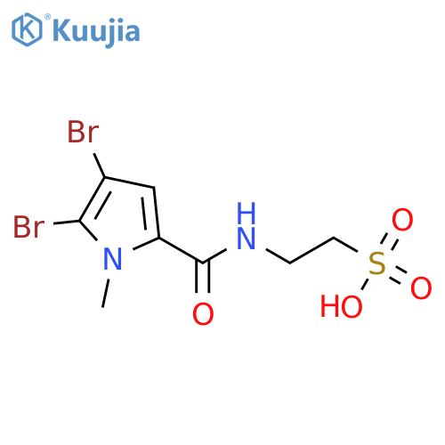 2-(4,5-dibromo-1-methyl-1H-pyrrole-2-carboxamido)ethanesulfonic acid structure