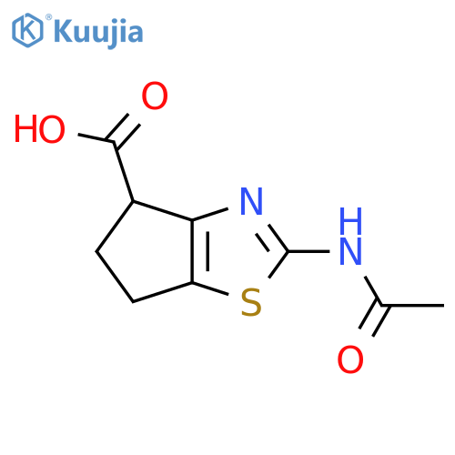 2-(Acetylamino)-5,6-dihydro-4H-cyclopenta[d][1,3]thiazole-4-carboxylic acid structure