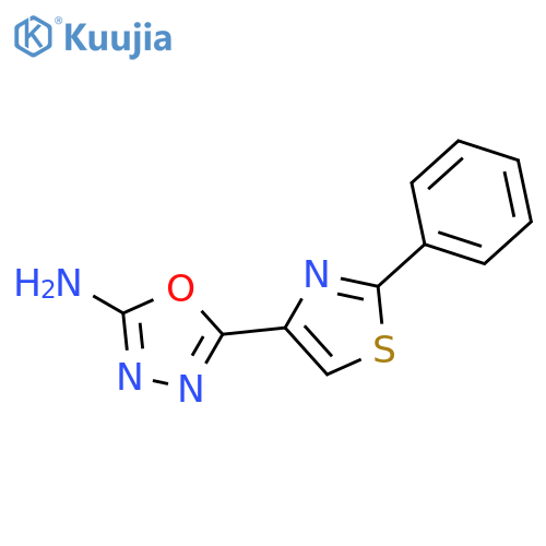 5-(2-phenyl-1,3-thiazol-4-yl)-1,3,4-oxadiazol-2-amine structure