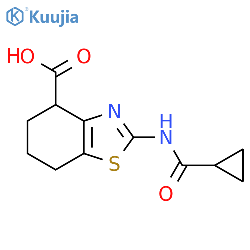 2-cyclopropaneamido-4,5,6,7-tetrahydro-1,3-benzothiazole-4-carboxylic acid structure
