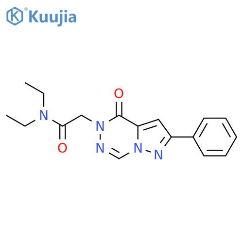 N,N-diethyl-2-{4-oxo-2-phenyl-4H,5H-pyrazolo[1,5-d][1,2,4]triazin-5-yl}acetamide structure