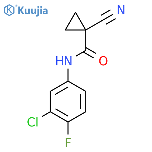 N-(3-chloro-4-fluorophenyl)-1-cyanocyclopropane-1-carboxamide structure