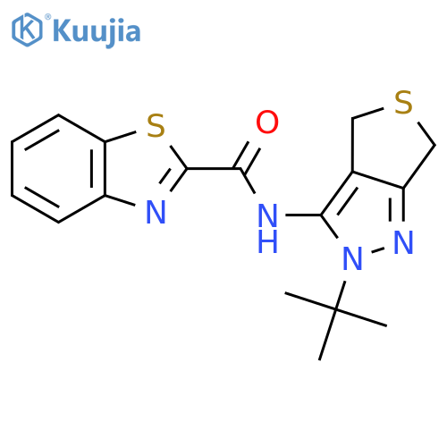 N-{2-tert-butyl-2H,4H,6H-thieno[3,4-c]pyrazol-3-yl}-1,3-benzothiazole-2-carboxamide structure
