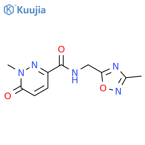 1-methyl-N-(3-methyl-1,2,4-oxadiazol-5-yl)methyl-6-oxo-1,6-dihydropyridazine-3-carboxamide structure