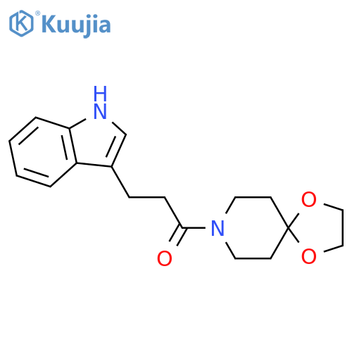 1-{1,4-dioxa-8-azaspiro4.5decan-8-yl}-3-(1H-indol-3-yl)propan-1-one structure