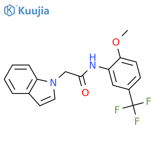 2-(1H-indol-1-yl)-N-2-methoxy-5-(trifluoromethyl)phenylacetamide structure