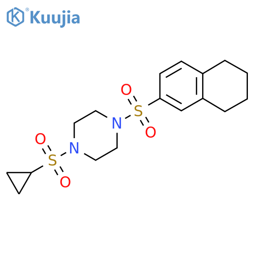 1-(cyclopropanesulfonyl)-4-(5,6,7,8-tetrahydronaphthalene-2-sulfonyl)piperazine structure