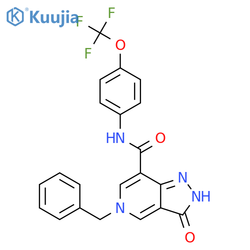 5-benzyl-3-oxo-N-4-(trifluoromethoxy)phenyl-2H,3H,5H-pyrazolo4,3-cpyridine-7-carboxamide structure