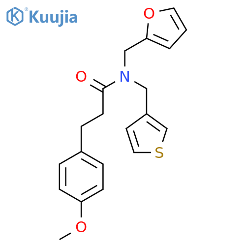 N-(furan-2-yl)methyl-3-(4-methoxyphenyl)-N-(thiophen-3-yl)methylpropanamide structure