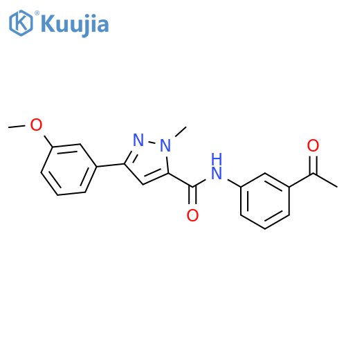 N-(3-acetylphenyl)-3-(3-methoxyphenyl)-1-methyl-1H-pyrazole-5-carboxamide structure