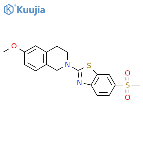 2-(6-methanesulfonyl-1,3-benzothiazol-2-yl)-6-methoxy-1,2,3,4-tetrahydroisoquinoline structure