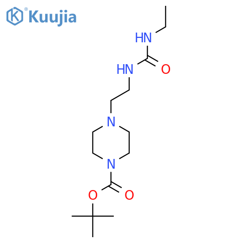 tert-butyl 4-{2-(ethylcarbamoyl)aminoethyl}piperazine-1-carboxylate structure
