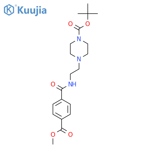 tert-butyl 4-(2-{4-(methoxycarbonyl)phenylformamido}ethyl)piperazine-1-carboxylate structure