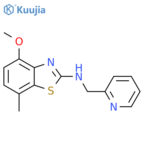4-methoxy-7-methyl-N-(pyridin-2-yl)methyl-1,3-benzothiazol-2-amine structure