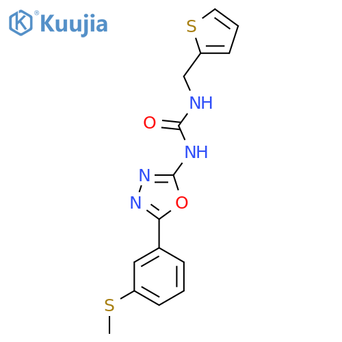 3-{5-3-(methylsulfanyl)phenyl-1,3,4-oxadiazol-2-yl}-1-(thiophen-2-yl)methylurea structure